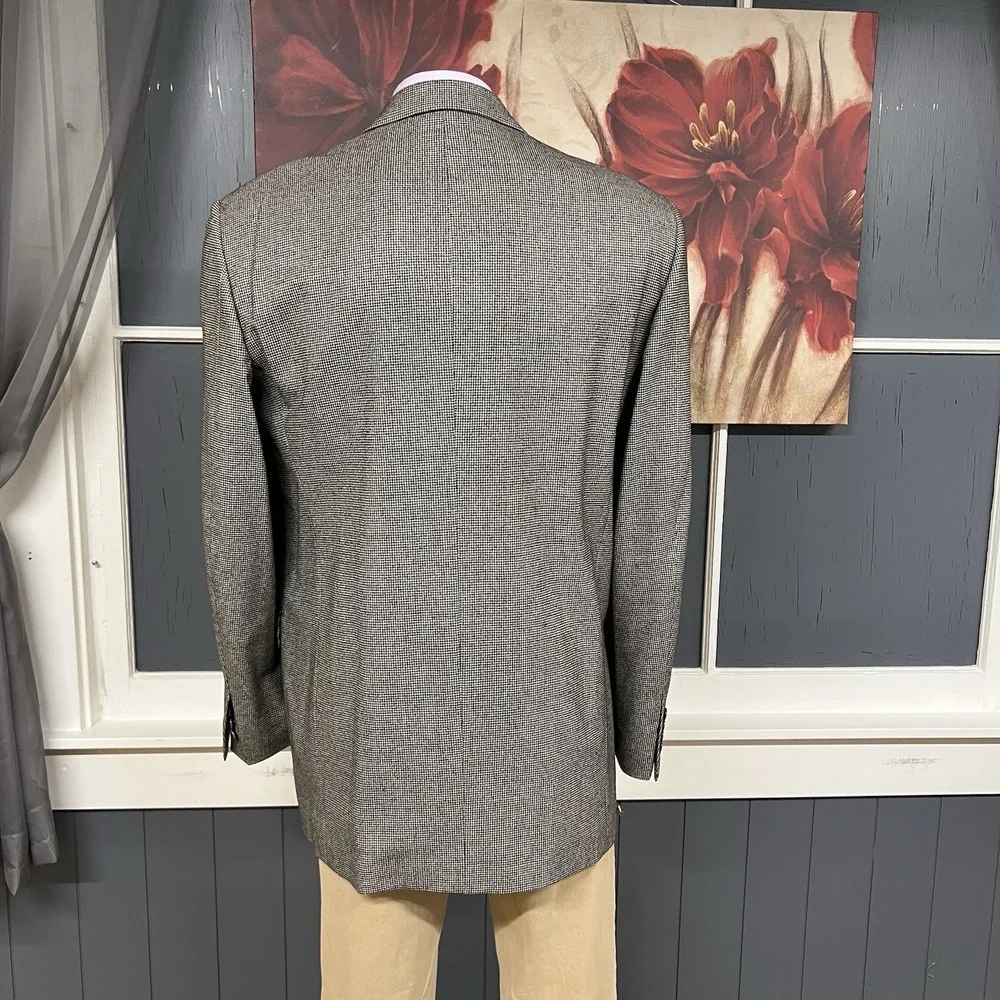 Vintage Pal Zileri Ventless Blazer Sport‎ Coat Mens 44L Long Wool Gray Flannel